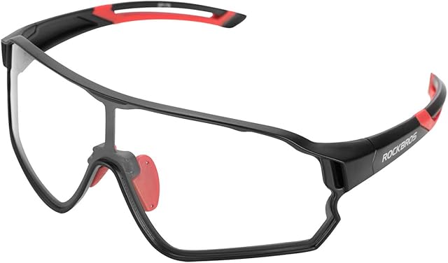 ROCKBROS Photochromic Sports Sunglasses UV 400 Protection Cycling Glasses Full Frame Cycling Sunglasses TR90 Frame Riding Ski Goggles Eyewear for Outdoor Sport Cycling Running Climbing Fishing Golf