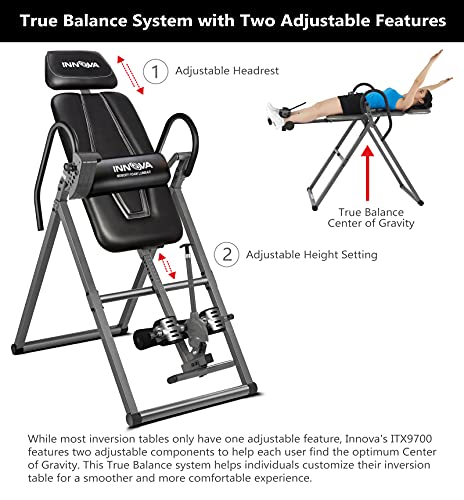 Innova Health And Fitness ITX9700A Inversion Table With Memory Foam Lumbar Pad And Extended Ankle Holding System thumb #6