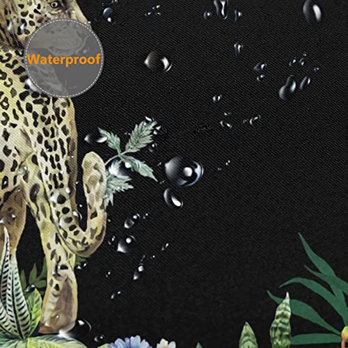 GOOESING Animal Print Leopard Shower Curtain Set,Hooks Included,Tropical Safari Black Fabric Bathroom Shower Curtain 180x180 - Image 4