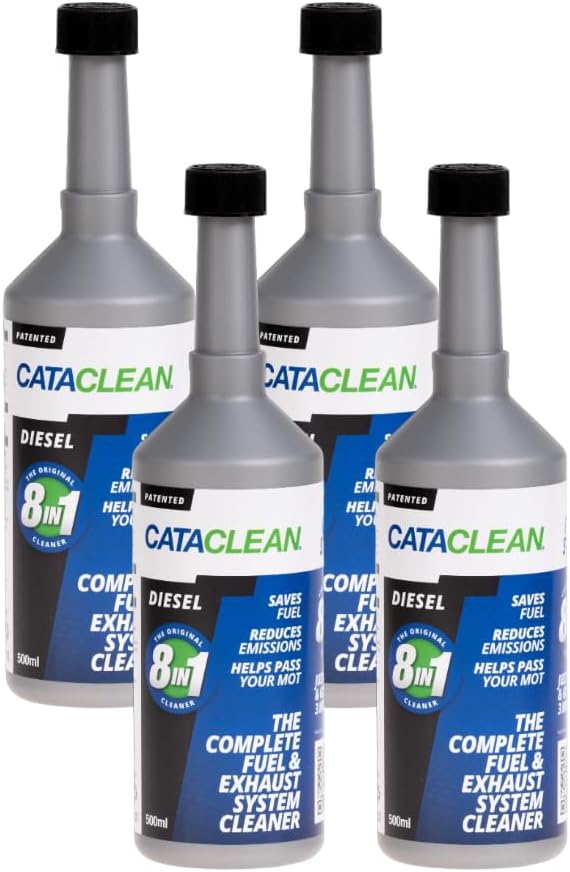 Diesel | Complete Fuel & Exhaust Cleaner | Catalytic Converter, Valve & Injector Cleaner | Fuel Additive Formulated for Performance & Fuel Efficiency | Pre MOT Emissions Reducer | 4 x 500ml
