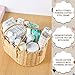 LOYIM Baby Diaper Caddy Organizer Wicker Scalloped Rattan Basket with Handle Shoulder Strap and Removable Divider Wicker Caddy Basket for Diapers, Baby Shower Gifts, Newborn Essentials Must Haves