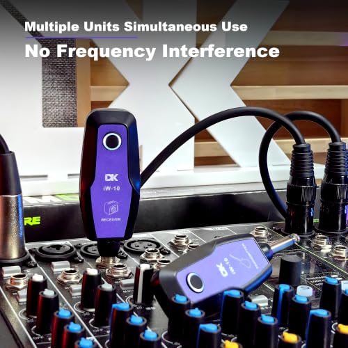 DeKode iW-10 2.4GHz Guitar Wireless System | <9ms Ultra-Low Latency, 6 Hours Play Time, Rechargeable Design, Auto Pairing, Suitable for Electric Guitar & Bass miniatura 7