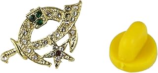 6030789 Shriner Lapel Pin Rhinestones Scimitar Moon & Star Shrine Hospital
