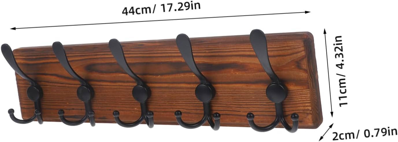 Wall Mounted Wooden Key Hooks Vintage Style Hanger for Hats Towels Robes and Bags Space-Saving Organizer for Hallway and Bathroom Easy to Install and Design