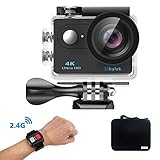 Mbylxk Action Kamera 4K, 2.0 Zoll Eingebautes Wifi Action Kamera Wasserdicht 30M, 2.4G Remote Auto...