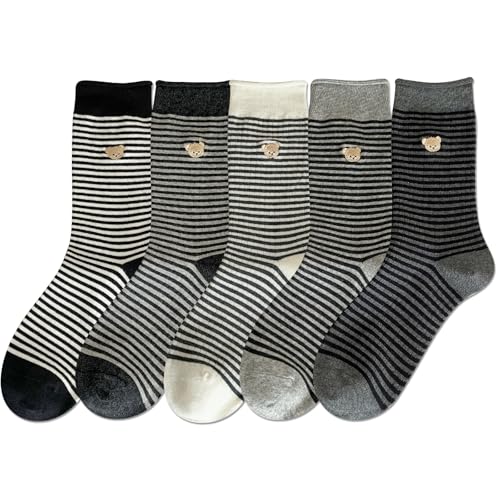 Image of IIG Women's Fashion Cute Cotton Socks Novelty Funny Above Ankle Crew Socks Holiday Gifts for Women 4 /5 Pairs