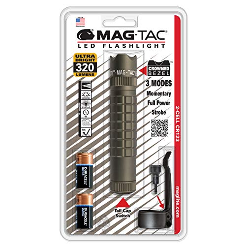 Maglite Mag-Tac Led 2-Cell Cr123 Flashlight - Crowned-Bezel, Foliage Green - Sg2Lrb6 #TOP1