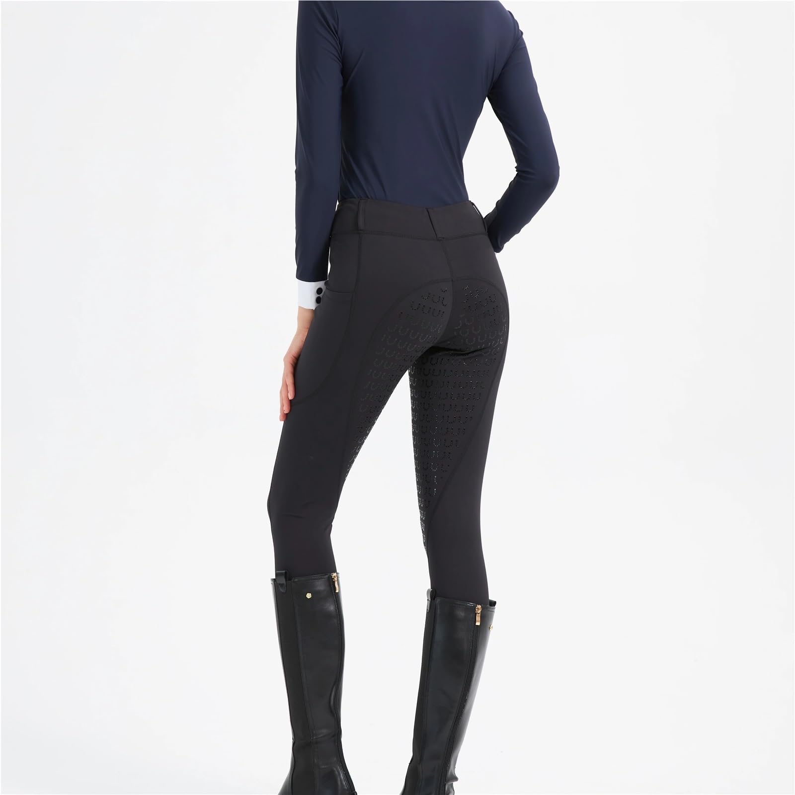 Pantalones De Equitación Pantalones de equitación Primavera y Verano for Mujer, Punto, Alta Elasticidad, Ajustados, Silicona, Transpirables Mallas De Equitación