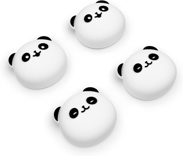 PlayVital Bouchons de poignée pour le pont à vapeur LCD & OLED, Poignées de baguettes en silicone Bouchons de joystick pour les accessoires de pont à vapeur - Chibby Panda