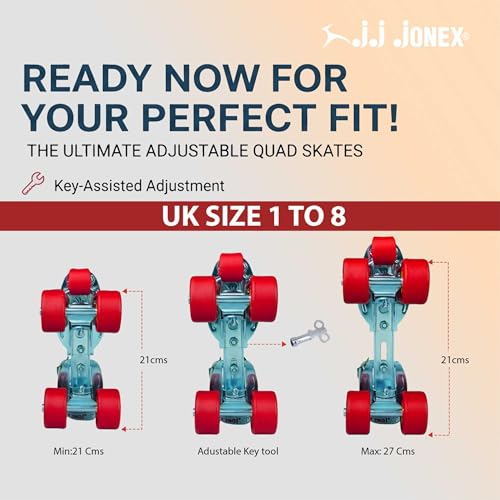 Image of JONEX Roller Skates, Roller Skates for Adults, Skates for Adults, Faster Adjustable Roller Skates, Outdoor & Indoor Illuminating Roller Skates (Deluxe)