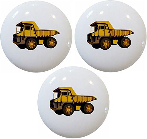 Yellow Dump Truck Ceramic Cabinet Drawer Pulls Knobs (Set of 10 Knobs)
