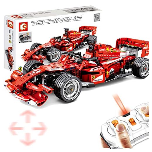 Leic Formel bil byggklossar 585 st 2,4 G RC flerkanals racing sportbil MOC byggsats stamleksak för Ferrari F1 Techinque kompatibel med Lego 75879