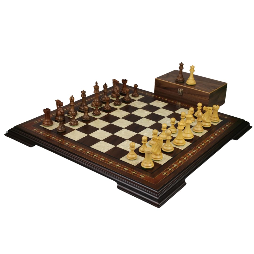 Set di scacchi in legno da 50,8 cm con tavola Helena – Sheesham Morphy Professional Staunton – 9,5 cm