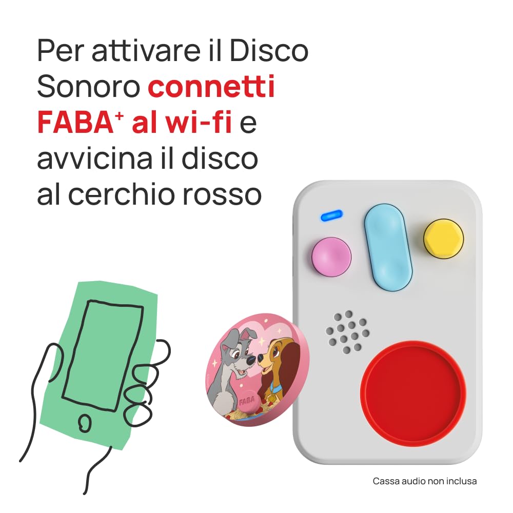 FABA Disco Sonoro Disney – Lilli e il Vagabondo - Storie e fiabe sonore per bambini e bambine 5-10 anni - Ascoltabile con il Raccontastorie e FABA+, gioco educativo versione italiana