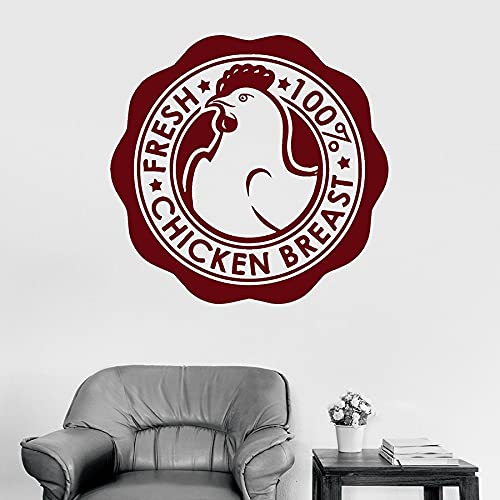 NSRJDSYT Pegatinas de Pared con Letrero de Pollo, Tienda de comestibles, pechuga de Pollo, Carne, Vinilo Comercial, calcomanía para Ventana, Restaurante, decoración I 42x43cm