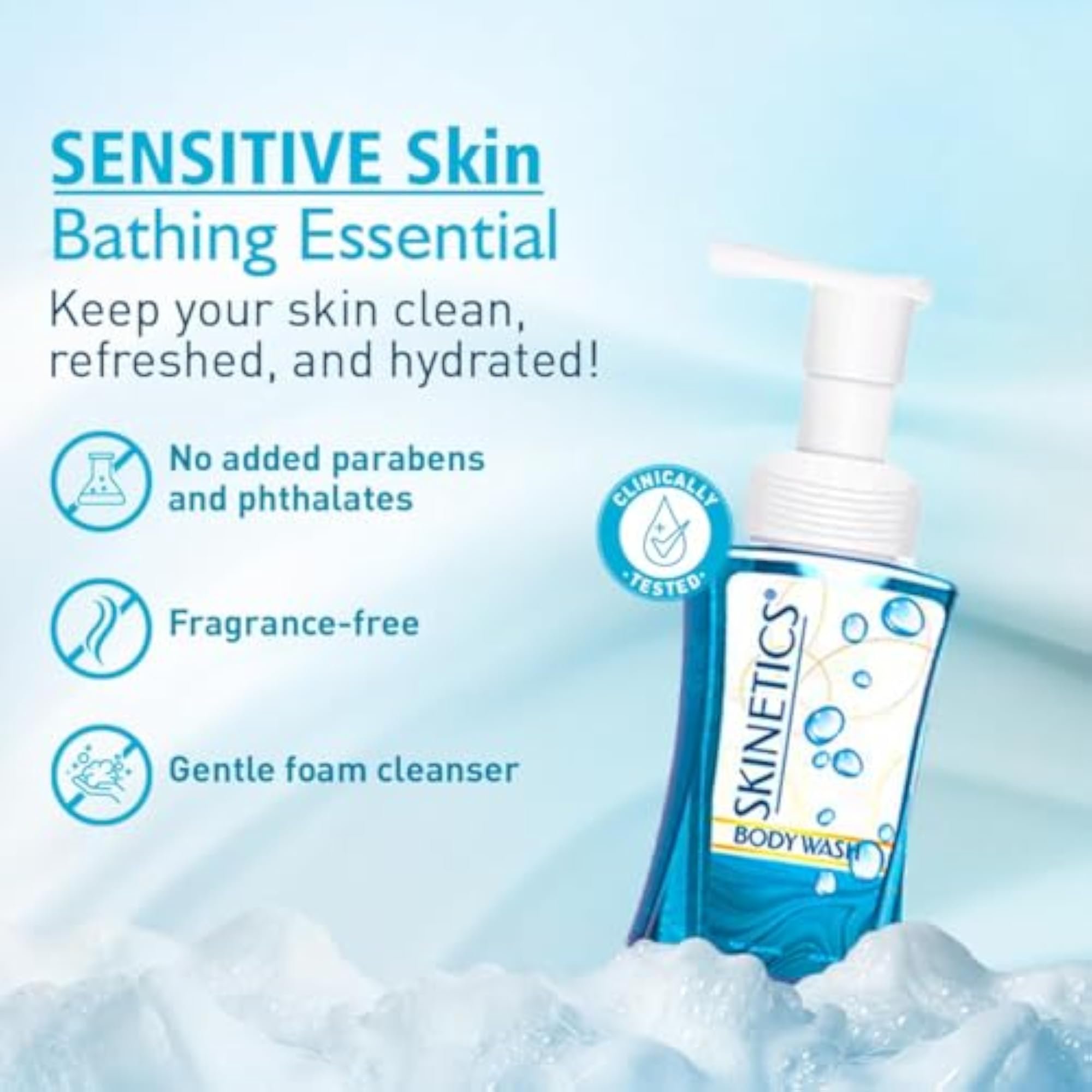 Skinetics Foam Body Wash, Nourishing Cleanser