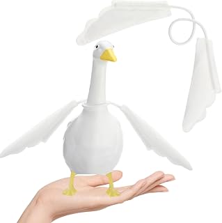 Civaner Porch Goose Wings Downy Poseable Swinging Goose Outfit for Lawn, Patio, Outdoor Statue Decoration (7 Inches)