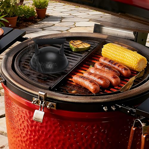 onlyfire Gusseisen Burgerglocke, Schmelzglocke für Cheeseburger und Barbecue Steak, Burgerhauben mit Griff, Wärmeglocke Burgercover, BBQ Abdeckhaube, 18cm Burger Dome