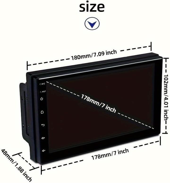 Dimensional diagram of the Ruancheng R1 car stereo