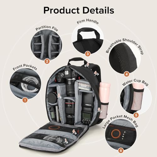Mochila para cámara profesional impermeable pequeña miniatura 6