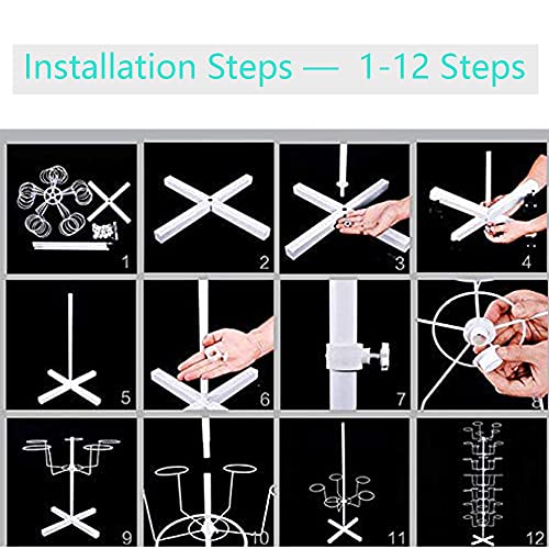 Hat Rotating Display Rack Stand 7 Tiers 35 Hats Caps Holders, Adjustable Metal Stand Hanger Rack Hat Organizer Space Saver Garage Retail Store Storage For Men's Women's Baseball Cowboy Hats (Black) #TOP3