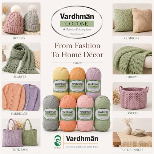 Image of Vardhman Cotone Cotton Acrylic Yarn 6 Ply Fine Weight Yarn | Pack-1