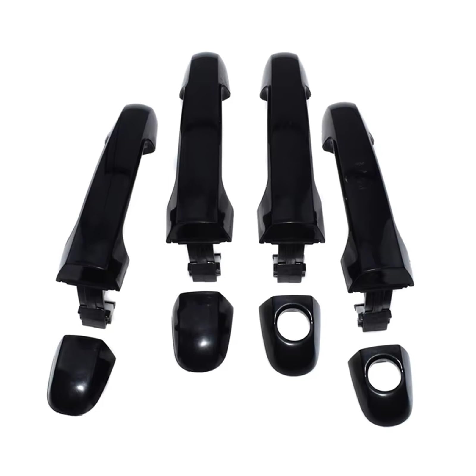 Xdworuw for Hyundai for Elantra 2006 2007 2008 2009 2010 2011 2012 82661-2H000 82651-2H000 80698 80697 1 Set Outside Outer Front Rear Black Door Handle Door Handle Exterior Cover