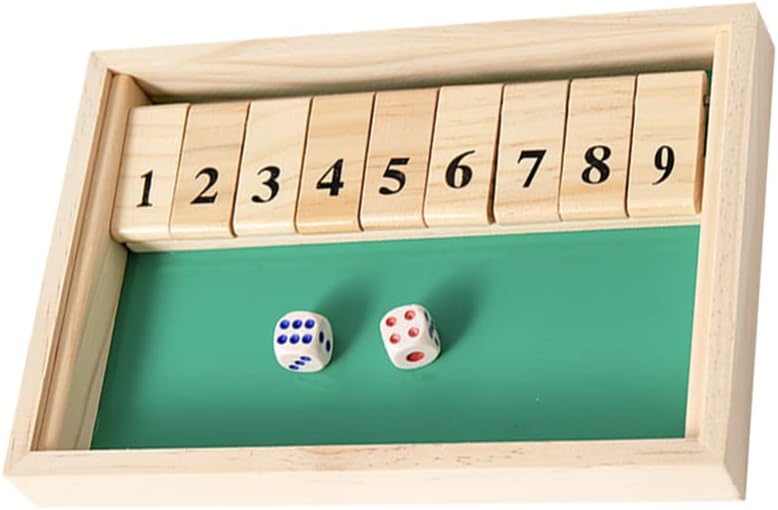 1 Set of Wooden Board Game, Shut The Box Dice Game Family