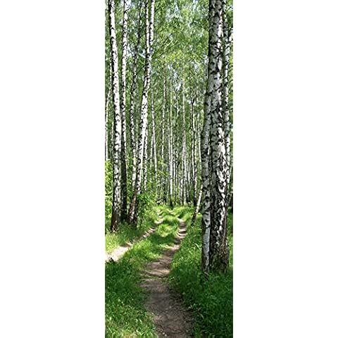 A.Monamour 3D Birch Tree Door Sticker Cover
