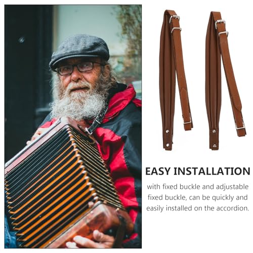 Ceinture accordéon réglable en PU café lot de 2 - 7
