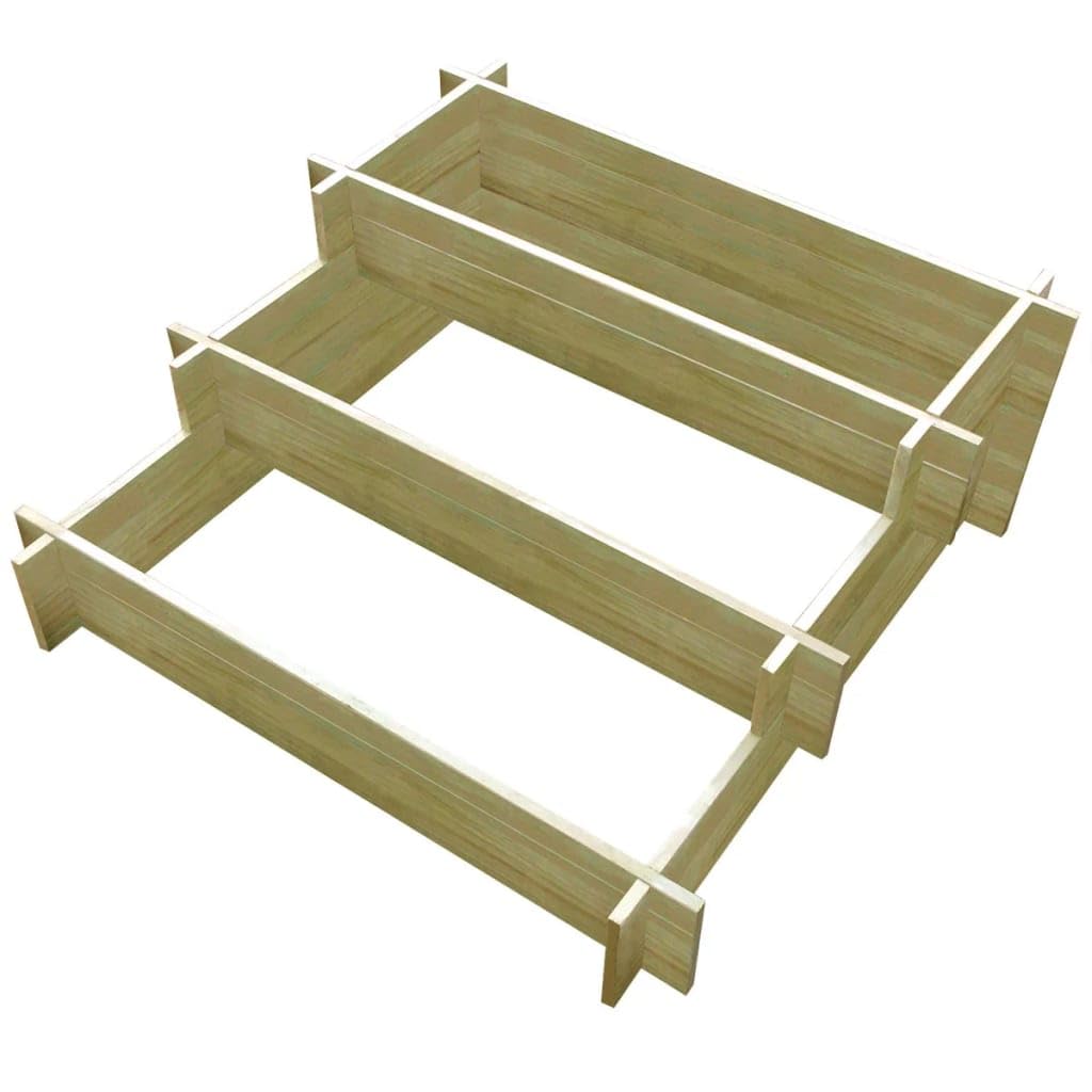 Jardinière surélevée en bois à 3 niveaux 90x90cm pour légumes