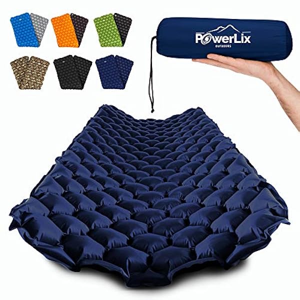 POWERLIX Camping Mat Opblaasbare Slaapmat - Ultralight Slaapmat, Compact & Lichtgewicht Camping Matras voor Rugzakken, Wandelen, Outdoor - Airpad, Opblaaszak, Draagtas, Reparatieset