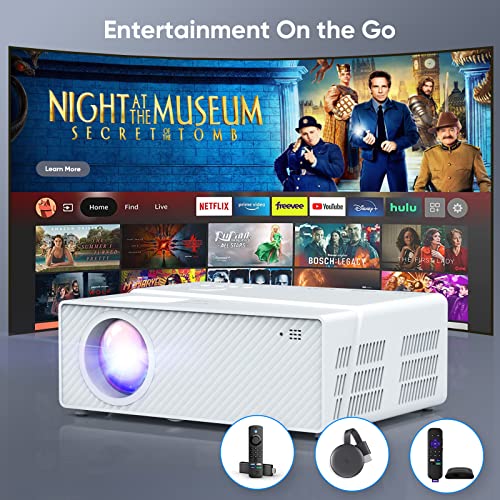 5G Wifi Bluetooth Projector With Screen, 16000 Lumens/450 Ansi Real Native 1080P 4K Outdoor Projector For Theater Movies, Synchronize Smartphone, Compatible W/Tv Stick/Hdmi/Ps4 [120'' Screen Included] #TOP2