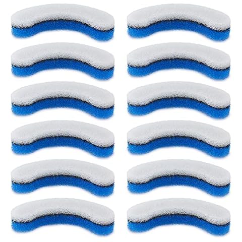 PetStandard Replacement Premium Water Filter for NPET WF050 Transparent Water Fountain. Arc-Shaped, Washable Pet Fountain filters with Triple Filtration System, Pack of 12 Cover