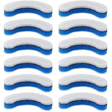 PetStandard Replacement Premium Water Filter for NPET WF050 Transparent Water Fountain. Arc-Shaped, Washable Pet Fountain filters with Triple Filtration System, Pack of 12