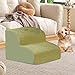 Fonowx Dog Stairs, Pet Stairs for Smaller and Elder Pets, with Removable Cover, Indoor Ramp Pet Foam Ladder Dog Steps for Tall Bed, 2 Layer 36x40x30cm Fonowx Dog Stairs, Pet Stairs for Smaller and Elder Pets, with Removable Cover, Indoor Ramp Pet Foam Ladder Dog Steps for Tall Bed, 2 Layer 36x40x30cm