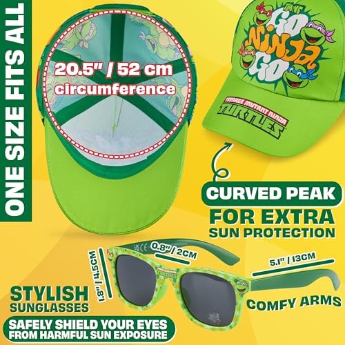 Get Trend Teenage Mutant Ninja Turtles Boys Baseball Cap & Sunglasses Set UV400 Sun Protection Kids Hat Gifts for Boys (Green TMNT) — view 5