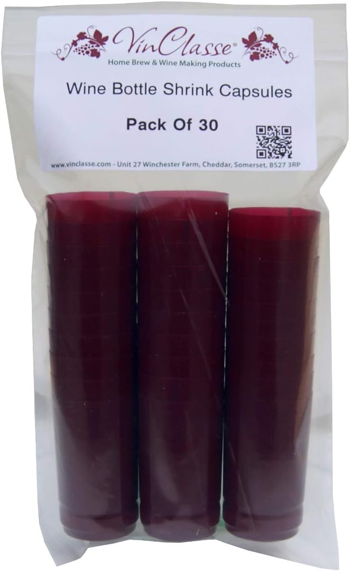 30 x Red Bottle Shrink Caps