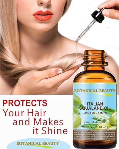Botanical Beauty SQUALANE Italian Olive. 100% Pure/Natural/Undiluted Oil. 2 fl.oz- 60ml. 100% Ultra-Pure Moisturizer for Face, Body & Hair. Reliable 24/7 skincare protection