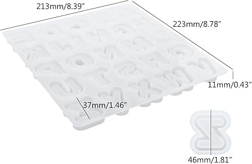 Miniatura 4 de Molde de silicona de arena movediza con letras, molde para agitador, bricolaje, llavero, herramientas de fabricación de joyas, suministros de