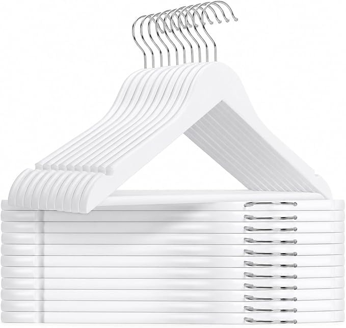 Wooden Coat Hangers Clothes Wardrobe Storage Organiser