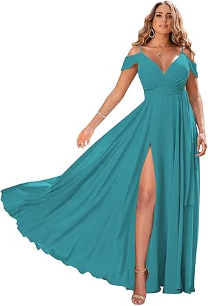 Vestidos de dama de honor con hombros descubiertos y tirantes finos Blanco main image 0
