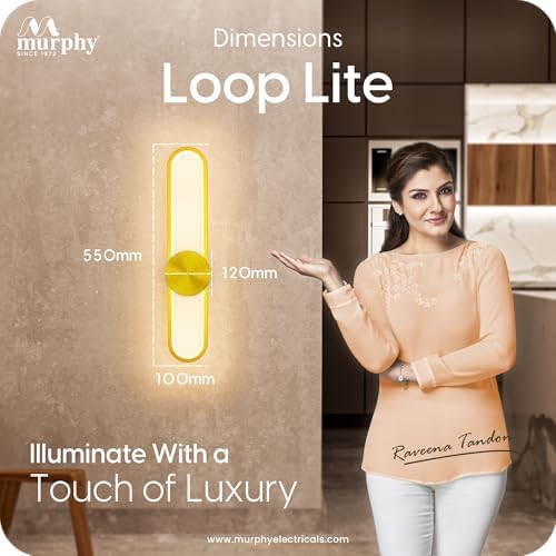 Image of Murphy LoopLite 3-in-1 LED Wall Lamp with Golden Finish | Premium Aluminium Body | Matte Luxe Design | Warm /Neutral /Cool White Light | Modern Ambient Light | 2-Year Warranty | Pack of 4