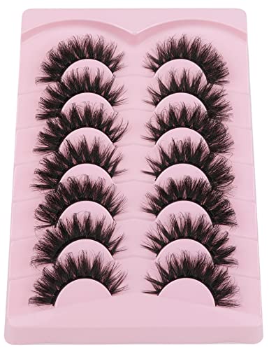 Fox Eye Lashes Mink Fluffy Cat Eye Lashes 6D 20Mm Wispy False Eyelashes Dramatic Volume Fake Eyelashes 7 Pairs Pack By Eydevro #TOP6