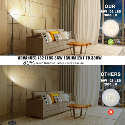 Image of marctronic Upgraded Torchiere Floor Lamp,36W 3600LM Super Bright LED Floor Lamp for Living Room Bedroom Office, Dimmable Modern Standing Tall Lamp with Remote & Touch Control