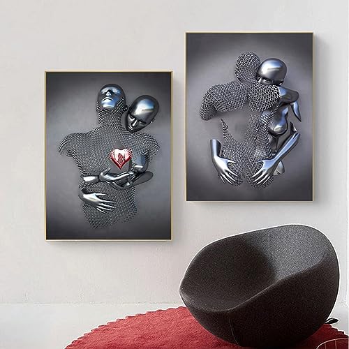 Affiche Métal Figure Statue Art Toile Romantique Abstrait Luxe