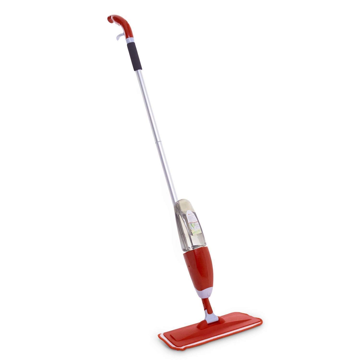 Supergift.com Red Floor Handheld Spray Mop Water Spraying Cleaner Flat Mop With Reusable Microfiber Pad Multi Mops With Refillable Bottle For Marble, Hardwood, Tile, Laminate, Ceramic Floors (Red)