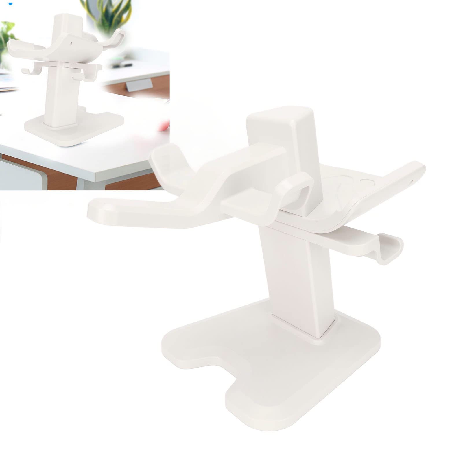 Supporto VR per 2, Display per visore VR, Staffa di stoccaggio verticale con base antiscivolo, Design salvaspazio per accessori VR, Facile da montare e smontare (Bianca)