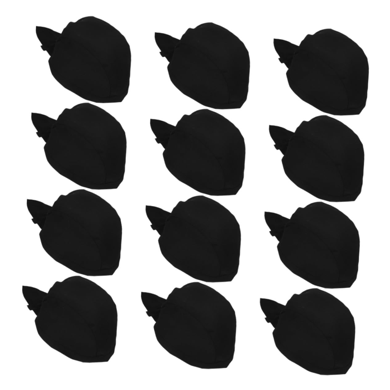 Gorro de Cocina Negro 12 Piezas de Algodón para Personal de Servicio | Uso Versátil y Elástico, Restaurante y Hotel, Estilo Profesional Moderno