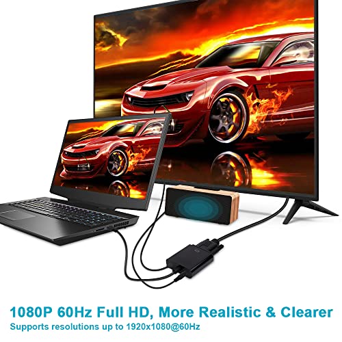 Golvery Hdmi To Vga Converter, 1080P Hdmi To Vga Adapter With Micro Usb & 3.5Mm Audio Cable For Desktop, Pc, Laptop, Raspberry Pi, Hdtv, Monitor, Projector, Ps4, Xbox, Roku #TOP4